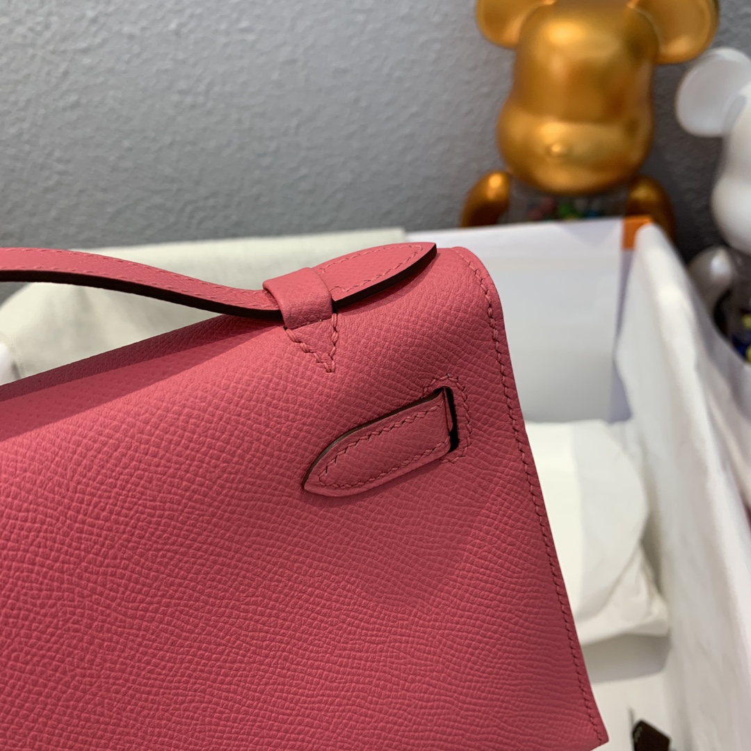 에르메스 미니 켈리백22 립스틱 핑크 금장 앱송